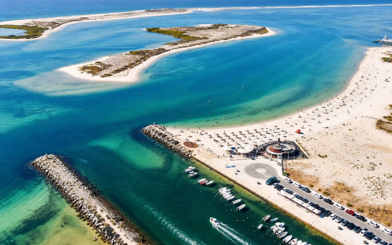 Vista aérea da Praia da Fuseta e da Ria Formosa