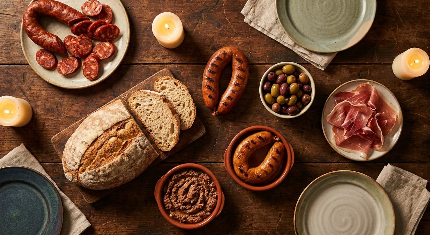 Petiscos variados numa tasca portuguesa